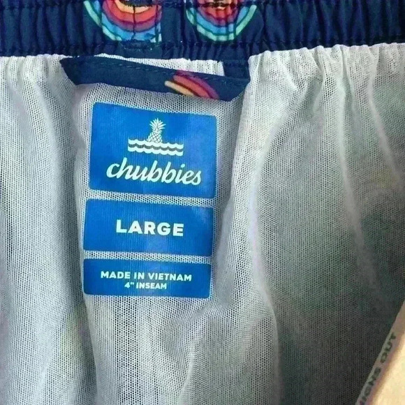 Chubbies L Rainbow Unlined Swim Shorts L 4” Inseam - Picture 3 of 3